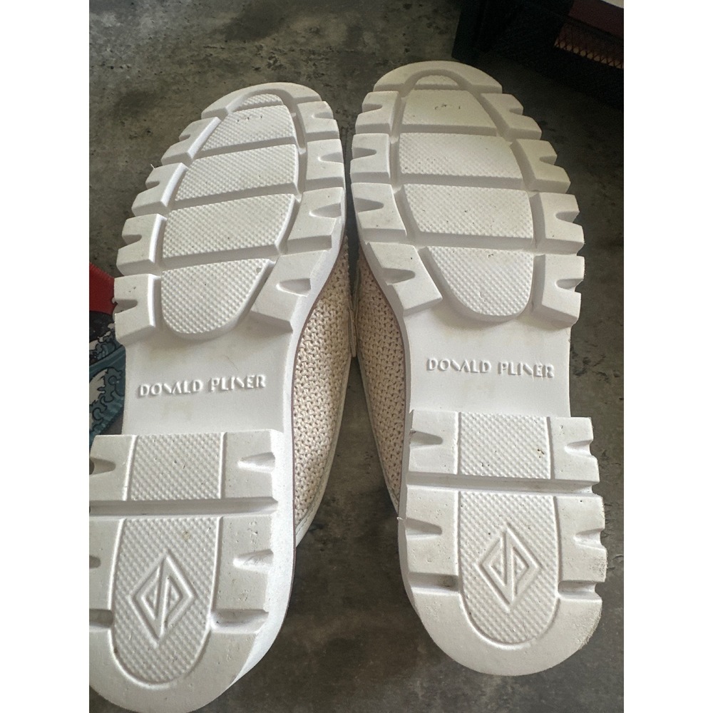 Donald Pliner Hampton-R White Woven Raffia Lug Sole Bit Mule Loafers 7.5M - Picture 5 of 6
